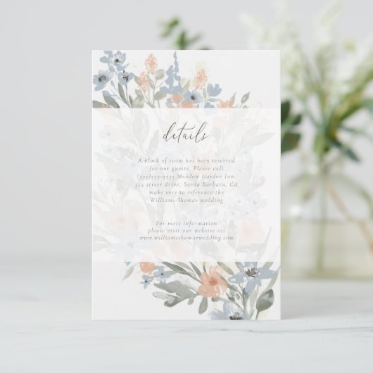 Garden Blühe Details RSVP-Karte einfügen RSVP Karte (Stehend Vorderseite)