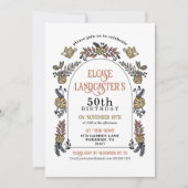 Garden Blume Arch Milestone 50. Geburtstag Einladung (Vorderseite)
