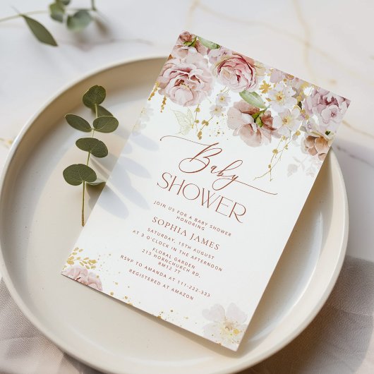 Garden-Blume Babydusche Einladung