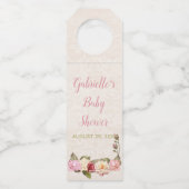 Garden Blume Bett Rose Rosa Elfenbeindusche Flaschenanhänger (Rückseite)