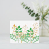 Garden Blume Blätter Danke Postcard Postkarte (Stehend Vorderseite)