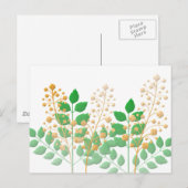 Garden Blume Blätter Danke Postcard Postkarte (Vorne/Hinten)