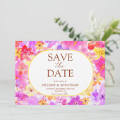 Garden Blume Boho Wildblume Save The Date (Stehend Vorderseite)