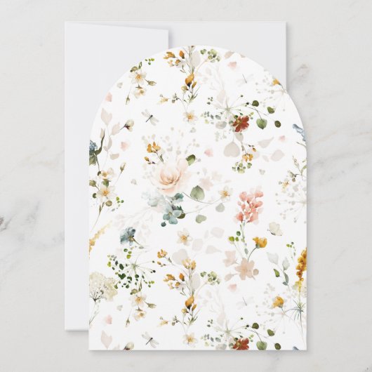 Garden Blume Botanisches Script Brautparty Einladung (Rückseite)
