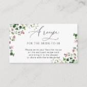 Garden Blume Brautparty Rezept Einschließungswagen Begleitkarte (Vorderseite)