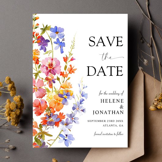 Garden Blume Elegante Wildblume Hochzeit Save The Date