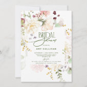 Garden Blume Greenery Boho Floral Brautparty Einladung (Vorderseite)