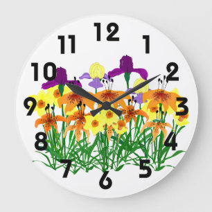 Garden-Blume Große Wanduhr
