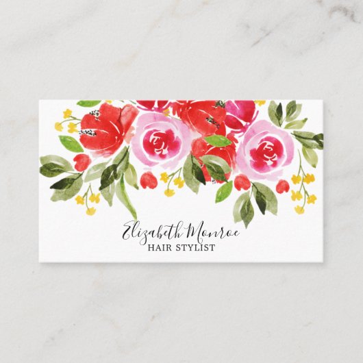 Garden Blume Hair Stylist Salon Terminkarte (Vorderseite)