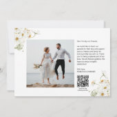 Garden Blume Hochzeit Danke Foto Qr Scan (Rückseite)