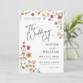 Garden Blume Hochzeit Einladung (Stehend Vorderseite)