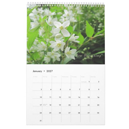 Garden Blume Kalender (Jan 2027)