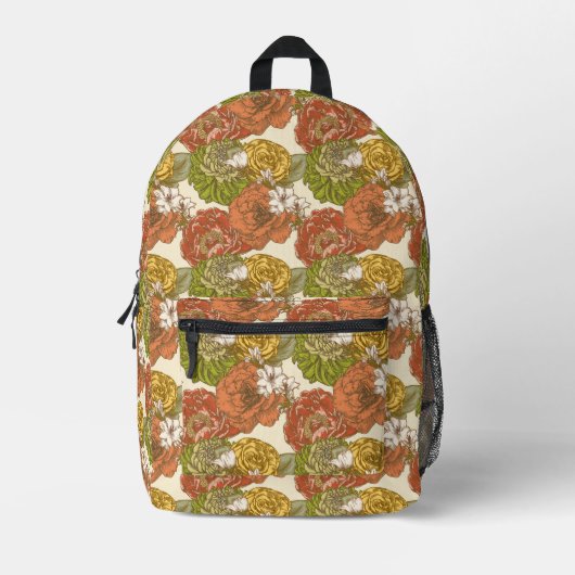 Garden Blume Pattern Bedruckter Rucksack (Vorderseite)