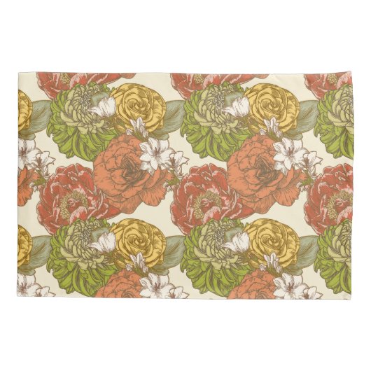 Garden Blume Pattern Kissenbezug (Rückseite-Links)