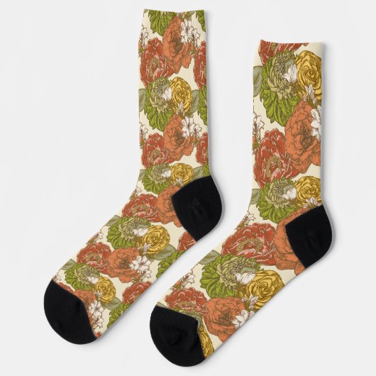 Garden Blume Pattern Socken (Linkes Detail)