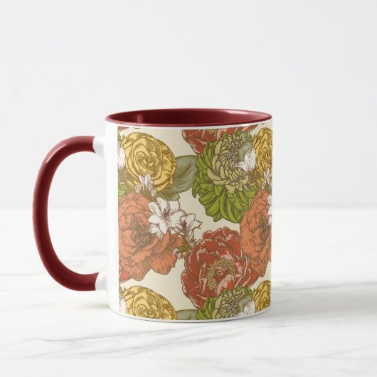 Garden Blume Pattern Tasse (Links)
