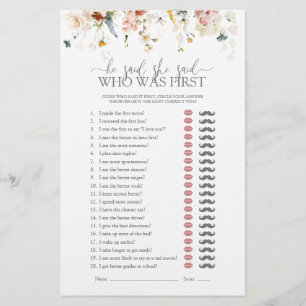 Garden Blume, sagte er, sie sagte Brautparty Game