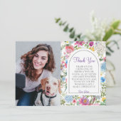 Garden-Blume-Skript Dankeskarte (Stehend Vorderseite)