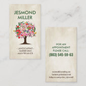 Garden Blume Tree Business Card Visitenkarte (Vorne/Hinten)