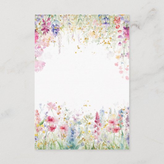 Garden Blume Wasserfarbe Moderne Hochzeitsstimmung Begleitkarte (Rückseite)