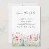 Garden Blume Wasserfarbe Modernes Foto Hochzeit Save The Date (Vorderseite)