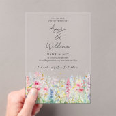 Garden Blume Watercolor Moderne Boho Hochzeit Acryleinladungen (Insitu (Handheld))