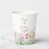Garden Blume Watercolor Moderne Boho Hochzeit Pappbecher (Rückseite)
