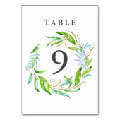 Garden Blume Watercolor Wreath Wedding Card Tischnummer (Rückseite)