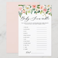 Garden Blume Word Scramble Baby Showspiel