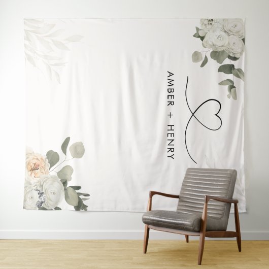 Garden Blumenherz Hochzeitsfeier Foto Hintergrund Wandteppich (Beispiel (Horizontal))