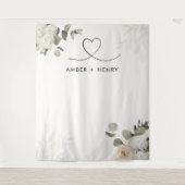 Garden Blumenherz Hochzeitsfeier Foto Hintergrund Wandteppich (Vorderseite)