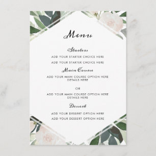 Garden Blush Menu Card Menükarte