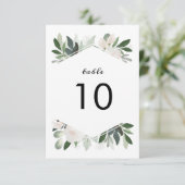 Garden Blush Tischnummer Card (Stehend Vorderseite)