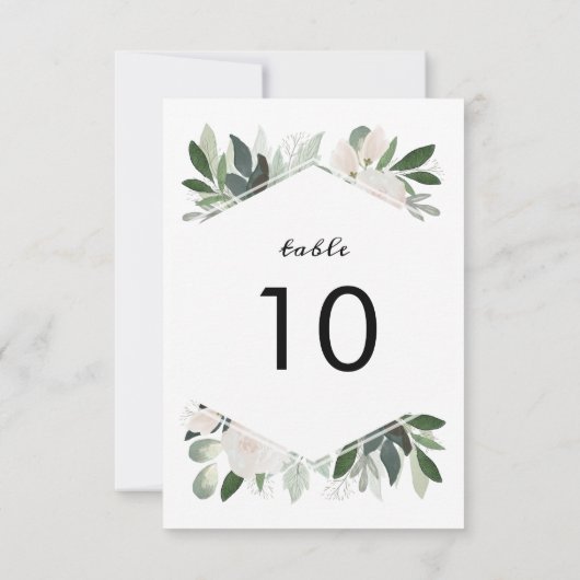 Garden Blush Tischnummer Card (Rückseite)