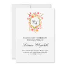 Garden bohemian watercolor flowers graduation