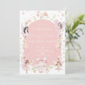 Garden Boho Arch Verzauberte Fee Erstgeburt Einladung (Stehend Vorderseite)