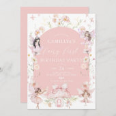 Garden Boho Arch Verzauberte Fee Erstgeburt Einladung (Vorne/Hinten)