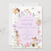 Garden Boho Arch Verzauberte Fee Erstgeburt Einladung (Vorderseite)