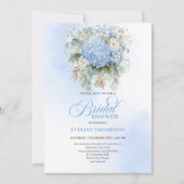 Garden Boho Blue Hydrangea Bridal Shower Invitatio Einladung (Vorderseite)