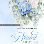 Garden Boho Blue Hydrangea Bridal Shower Invitatio Einladung