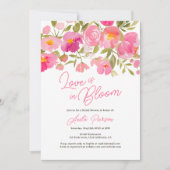 Garden boho floral pink Drehbuch chic Brautparty Einladung (Vorderseite)