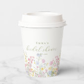 Garden Boho Wildflowers Bridal shower Pappbecher (Rückseite)