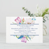 Garden Bouquet Bloral Wedding Einladung (Stehend Vorderseite)