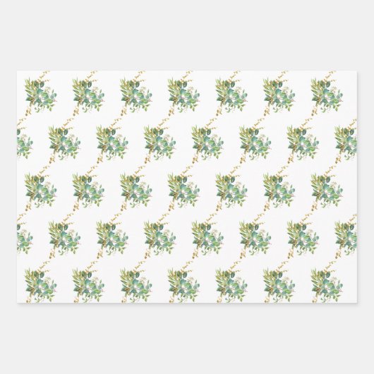 Garden Bouquets und Topiary Geschenkpapier Set (Vorderseite 3)