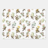 Garden Bouquets und Vögel Geschenkpapier Set (Vorderseite)