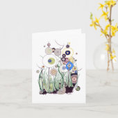 Garden Bramball Note Card Karte (Gelbe Blume)