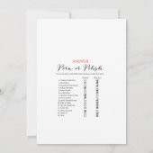 Garden Brautparty Game: Antwort auf 12x18 Größe Einladung (Rückseite)