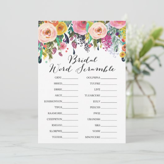 Garden Brautparty Game antworten auf 12x18 Größe Einladung (Stehend Vorderseite)