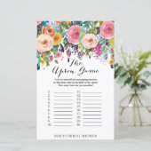 Garden Brautparty Game PRINED (Stehend Vorderseite)