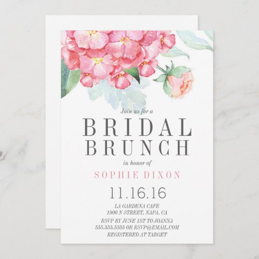 Garden Bridal Brunch Party Einladung (Vorne/Hinten)